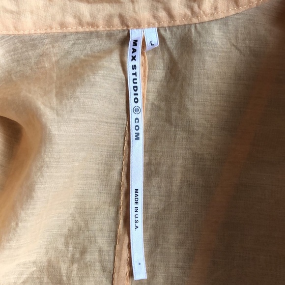 Max Studio Sheer Orange Button Down Shirt Blouse - Picture 5 of 6